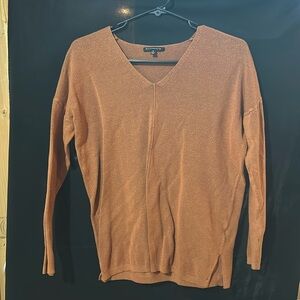 Staccato Brown orange v-neck pullover size S